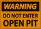 Warning Open Pit Sign Do Not Enter Open Pit