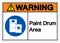 Warning Paint Drum Area Symbol Sign,Vector Illustration, Isolated On White Background Label. EPS10