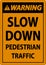 Warning Pedestrian Traffic Sign On White Background