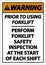 Warning Perform Safety Inspection Sign On White Background
