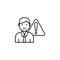 warning, person, exclamation icon. Element of Human resources for mobile concept and web apps illustration. Thin line icon for