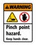 Warning Pinch Point Hazard,Keep Hands Clear Symbol Sign Isolate on White Background,Vector Illustration