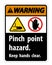 Warning Pinch Point Hazard,Keep Hands Clear Symbol Sign Isolate on White Background,Vector Illustration