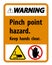 Warning Pinch Point Hazard,Keep Hands Clear Symbol Sign Isolate on White Background,Vector Illustration