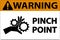 Warning Pinch Point Label Sign On White Background