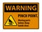 Warning Pinch Point, Moving Parts Below, Keep Hands Clear Symbol Sign Isolate on White Background,Vector Illustration EPS.10