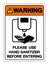 Warning Please Use Hand Sanitizer Befor Entering Symbol Sign ,Vector Illustration, Isolate On White Background Label. EPS10