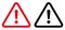 Warning, precaution, attention, alert icon, set exclamation mark in triangle shape - for stock