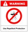 Warning, Prohibited sign with mosquito with. Stop Zika Virus. Stop Malaria. Stop Dengue.