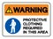 Warning Protective Clothing Required In This Area Symbol Sign,Vector Illustration, Isolated On White Background Label. EPS10