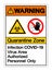 Warning Quarantine Zone Infection Covid-19 Virus Area Authorized Personnel Only Symbol Sign, Vector Illustration, Isolated On