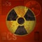 Warning radiation hazard. Molecule of cesium 137. The pattern of nuclear contamination.