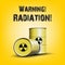 Warning Radiation. Yellow barrels of radiation