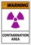 Warning Radioactive Materials Sign Caution Contamination Area