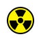 Warning radioactive zone symbol, radiation icon, isolated on white background,  illustration.
