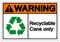 Warning Recyclable Cans Only Symbol Sign,Vector Illustration, Isolated On White Background Label. EPS10