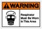 Warning Respirator Must Be Worn In This Area Symbol Sign, Vector Illustration, Isolate On White Background Label. EPS10