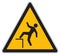 Warning risk of falling yellow sign