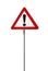 Warning road sign with an exclamation mark