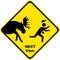 Warning road sign icon with a deer