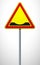 Warning road sign Pothole on the road. The sign on the post. Traffic Laws. Signs and road markings. Vector illustration