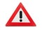 Warning road sign withh black exclamation mark