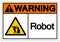 Warning Robot Symbol Sign, Vector Illustration, Isolate On White Background Label .EPS10