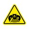 Warning Russia. bear with accordion with yellow triangle. Road s