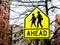 Warning School Crossing Children Sign