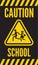 Warning school sign