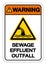 Warning Sewage Effluent Outfall Symbol Sign, Vector Illustration, Isolate On White Background Label .EPS10