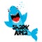 Warning, Shark area - T-Shirts, Hoodie, Tank, gifts. Vector illustration text for clothes.