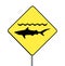 Warning, sharks sign