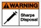 Warning Sharps Disposal Symbol Sign, Vector Illustration, Isolated On White Background Label . EPS10