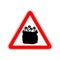 Warning sign attention Christmas gift. Dangers red sign. Santas