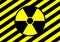 Warning sign attention radioactive area is dangerous