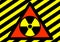 Warning sign attention radioactive area is dangerous