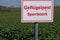 Warning sign avian influenza restricted area in Germany