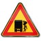 Warning sign caution falling objects from the truck