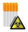 Warning sign and cigarettes illustration design