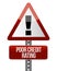 Warning sign with a credit rating concept.