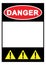 Warning sign Danger Sign with blank space for your text printable paper templates available for A4 paper vector