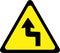 Warning sign with dangerous curves