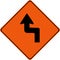 Warning sign with dangerous curves