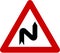 Warning sign with dangerous curves on right