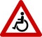 Warning sign with disabled people