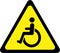 Warning sign with disabled people