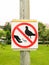 Warning Sign Do not feed birds in Park