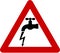 Warning sign with electric leakage