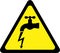 Warning sign with electric leakage